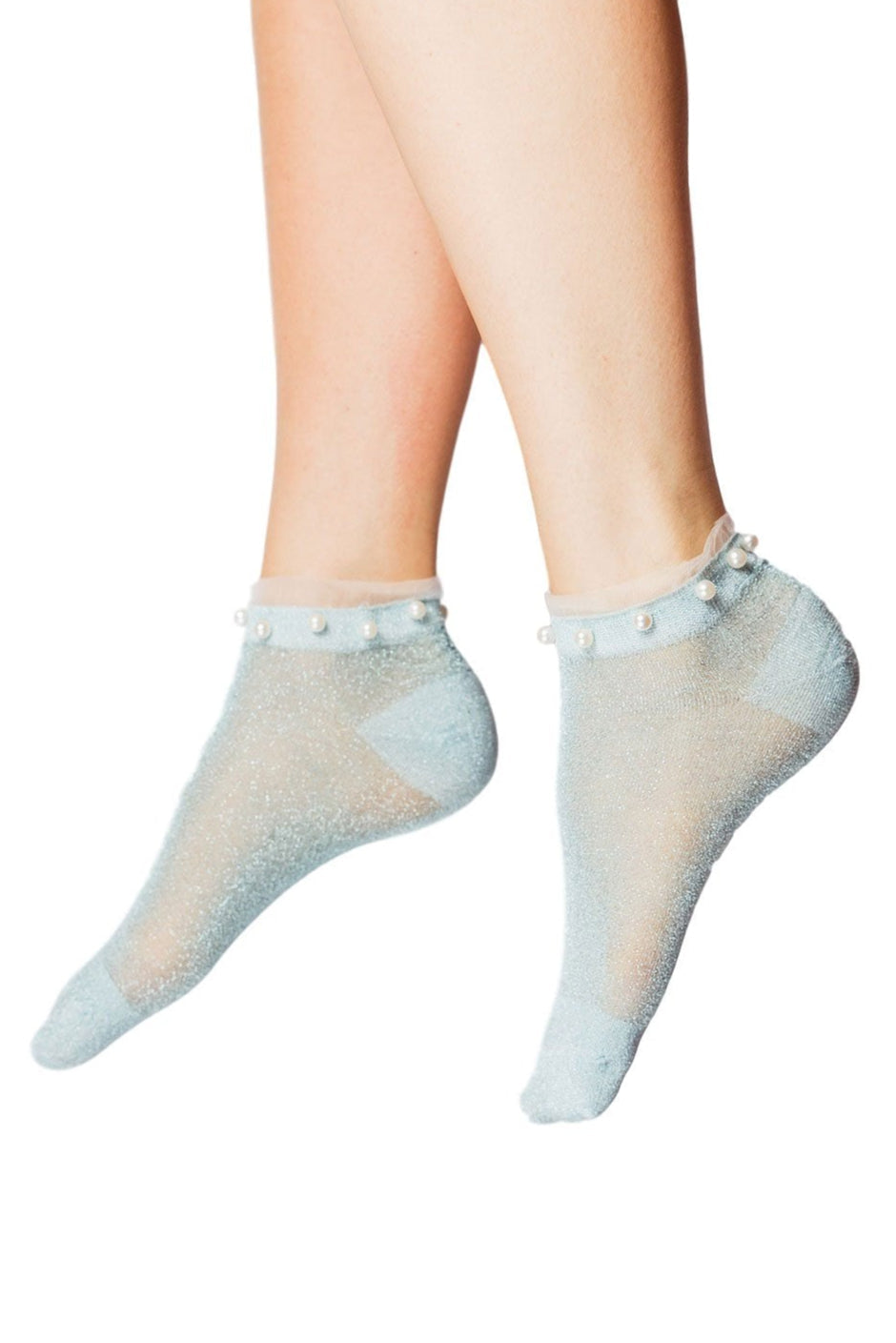 Mesh Beaded Trainer Sock 506