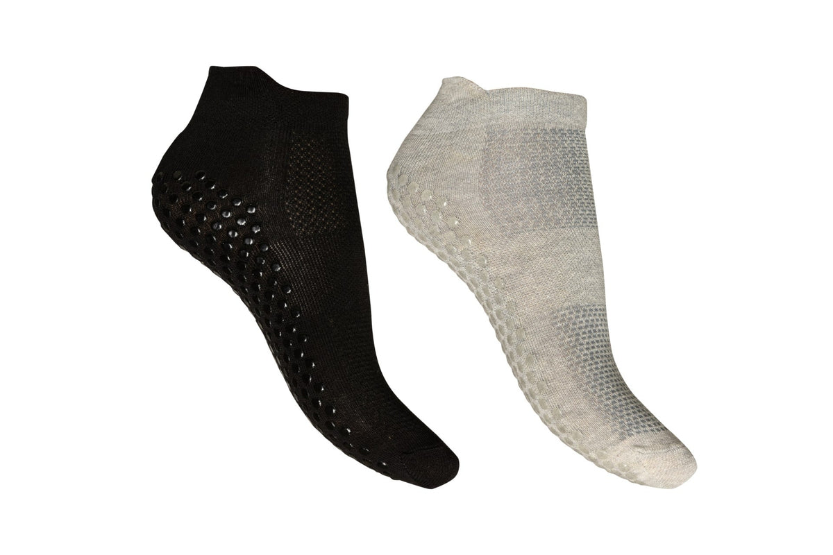 Active Gripper Trainer Socks 2 Pair Pack Black/Grey
