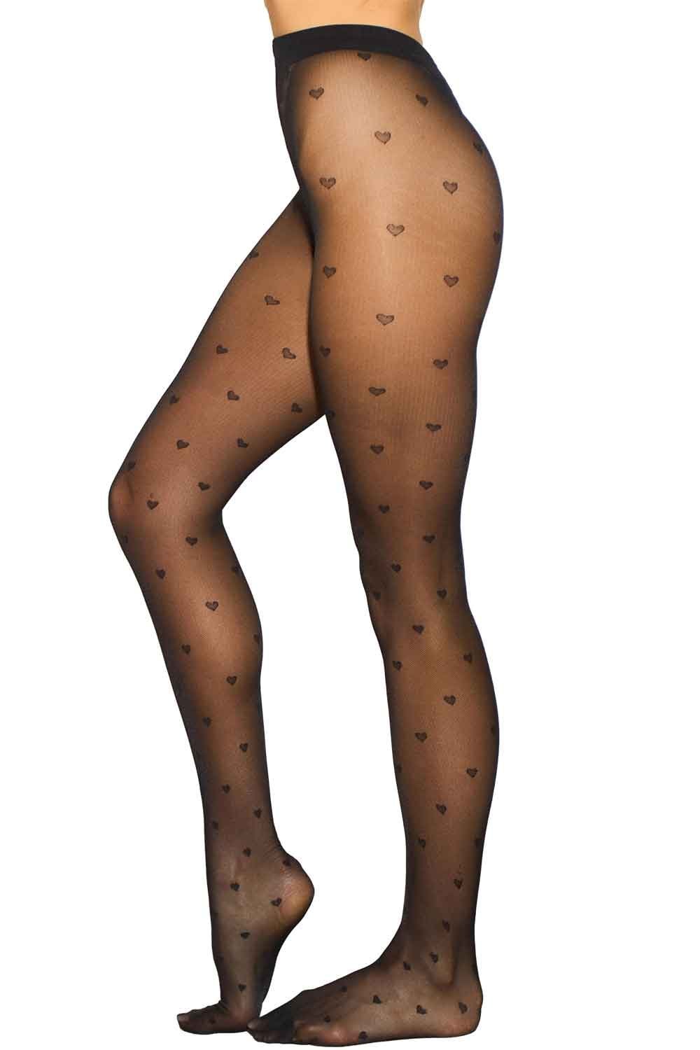 40 Denier All Over Heart Tights