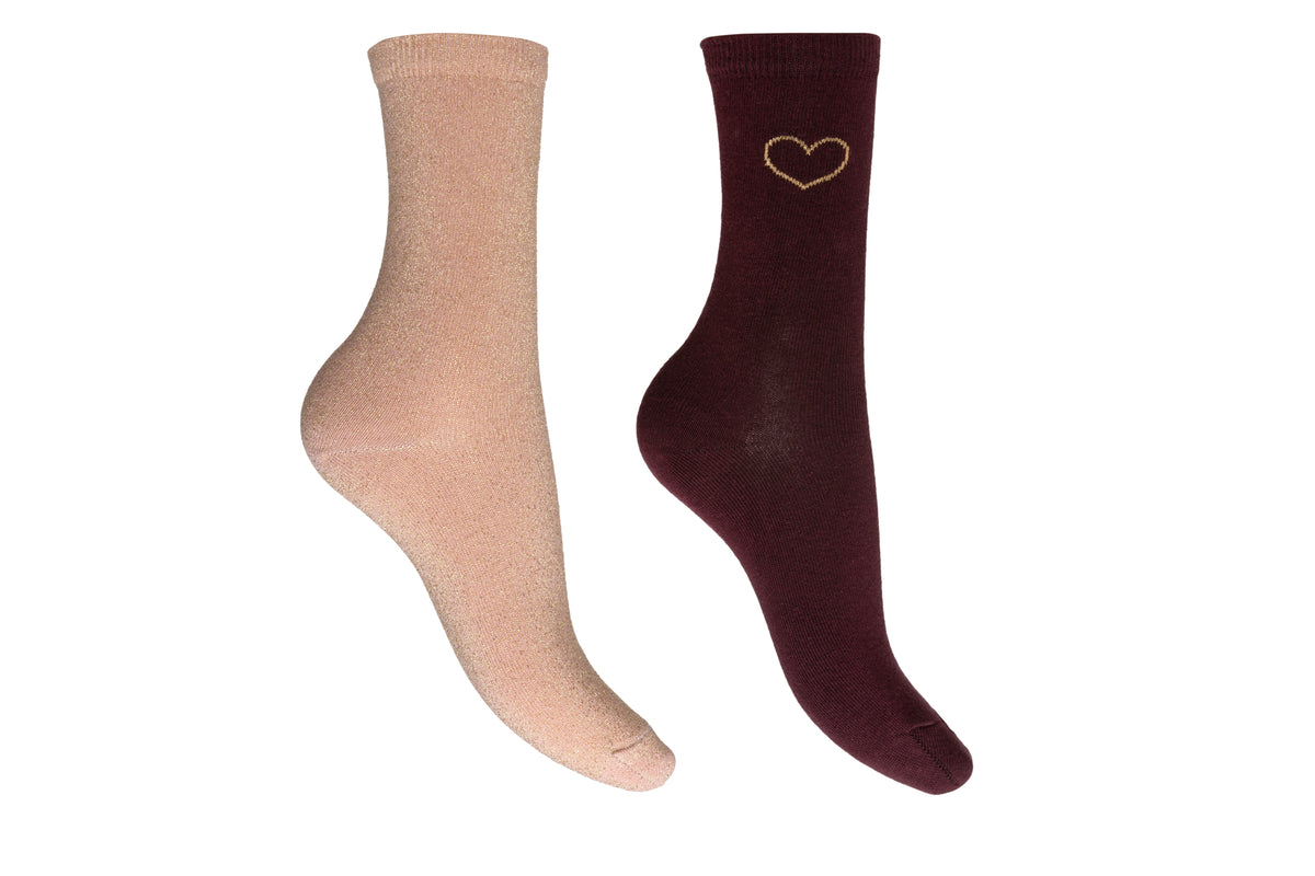 All Over Sparkle & Heart Socks 2PP CGLQ