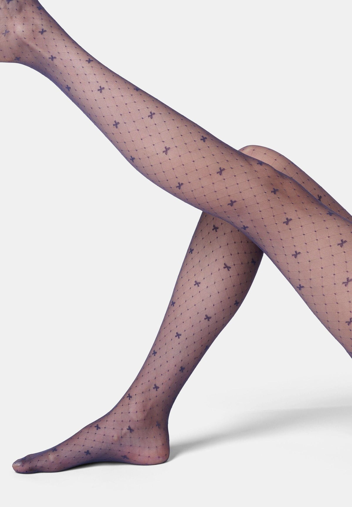 Micro Pattern Sheer Tights Graceful 20 - Navy Blue 5
