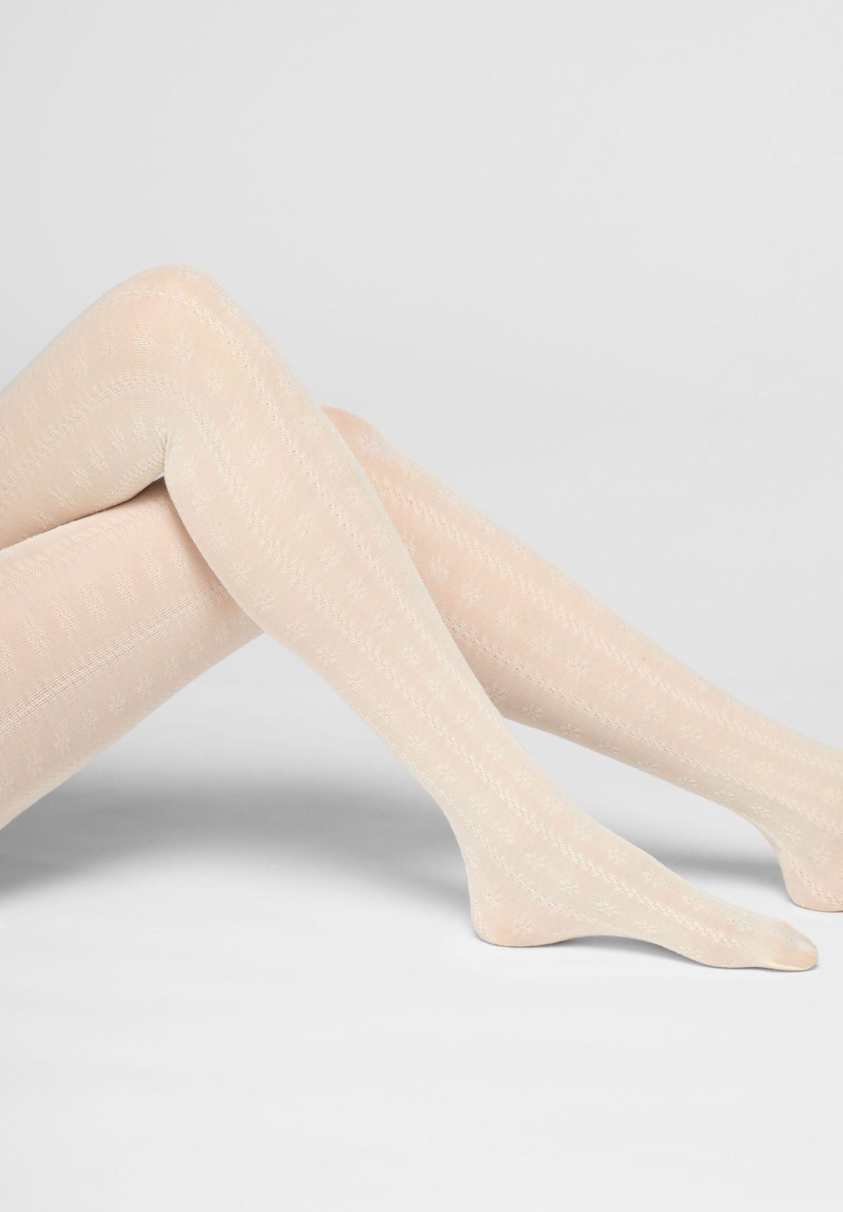 Soft Lyocell Tights Texture Grace - Wool White