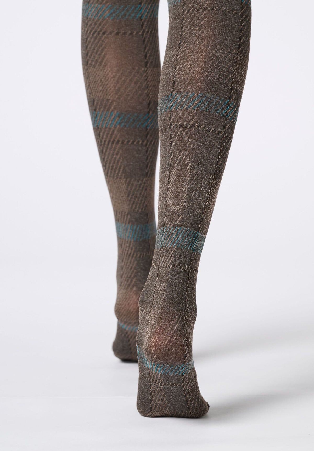 Opaque Tights Soft Plaid 60 - Brown 4