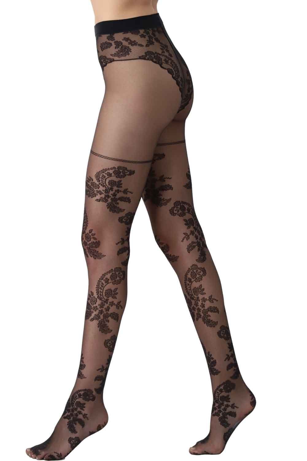 Paisley Floral Pattern Tights