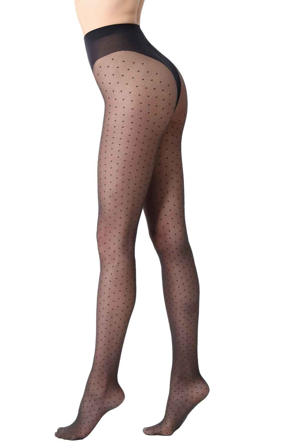 Plumetis Tulle-Effect Sheer Polka Dot Tights
