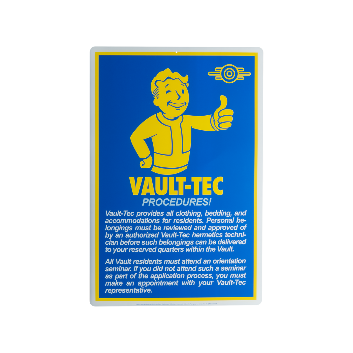 Fallout - Procedures Metal Sign