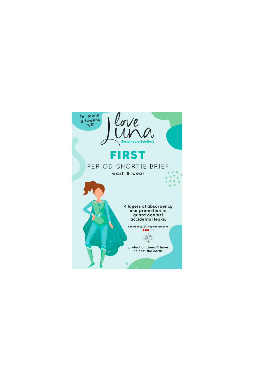 Teens First Period Shortie Briefs 1PP