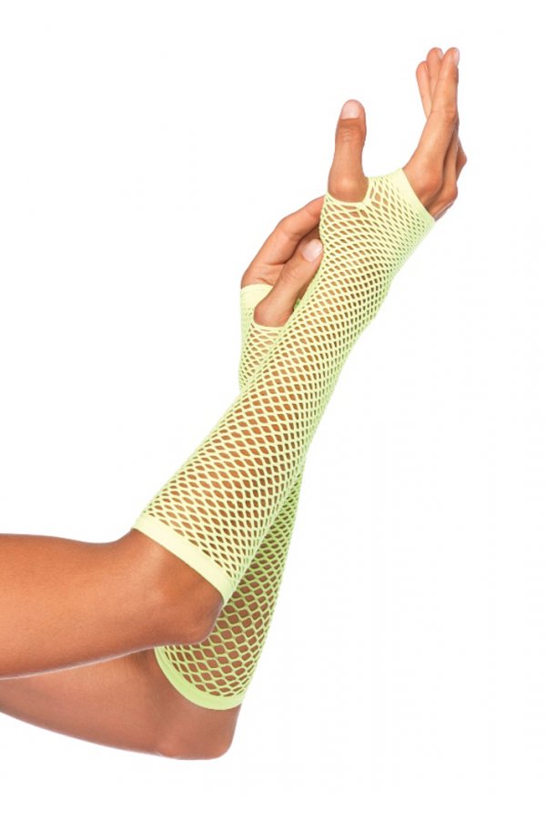 Long Fingerless Fishnet Gloves