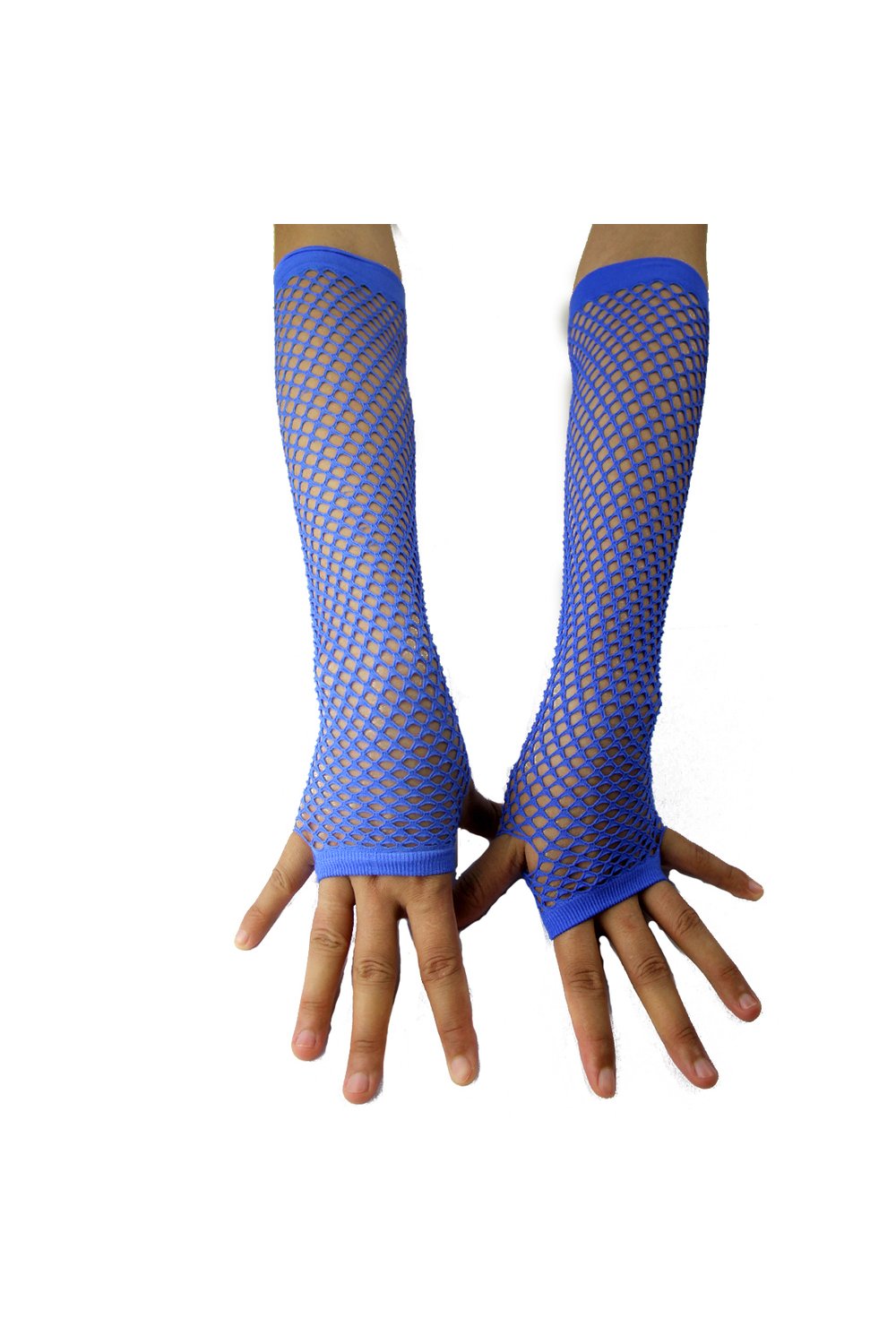 Long Fingerless Fishnet Gloves