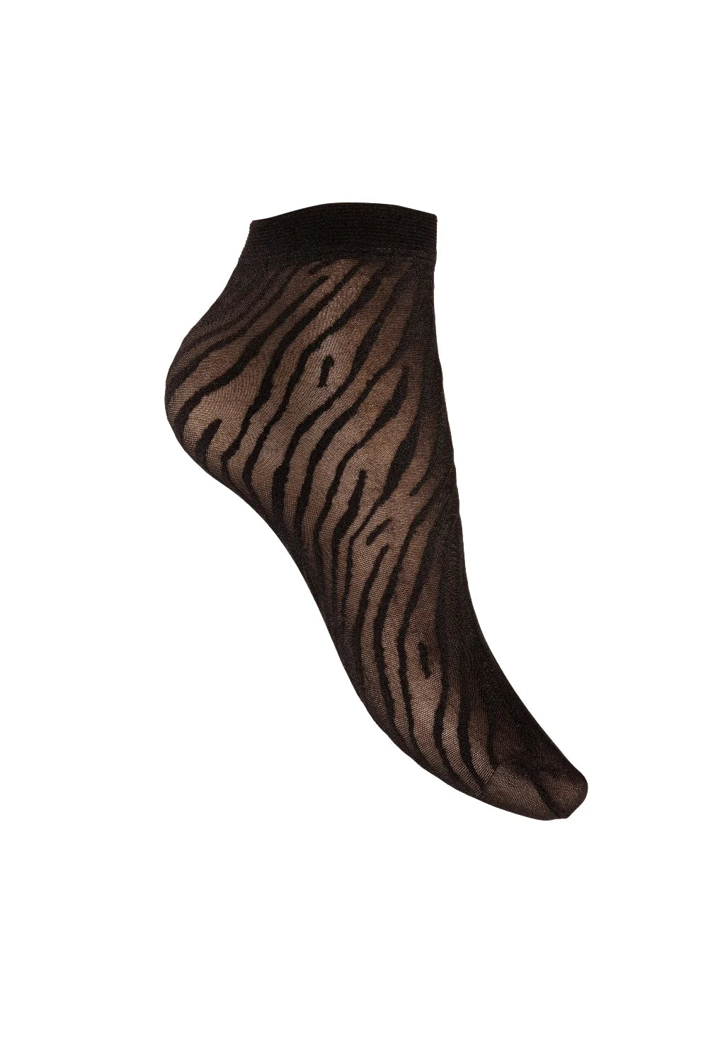 Sheer Black Zebra Print Ankle Socks CHAM