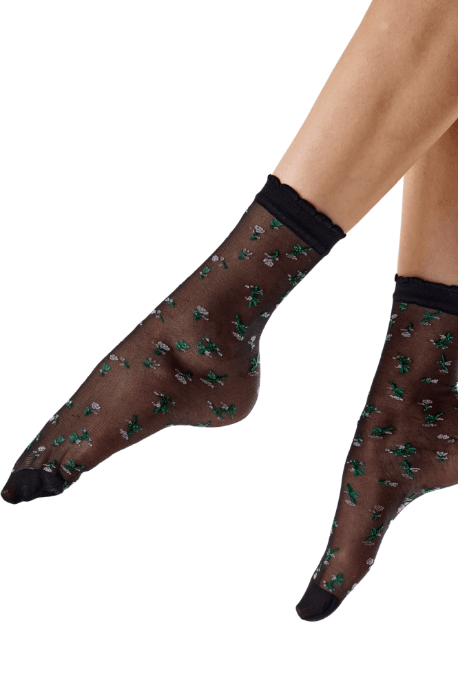 Floral Pattern Sheer Socks AYV3