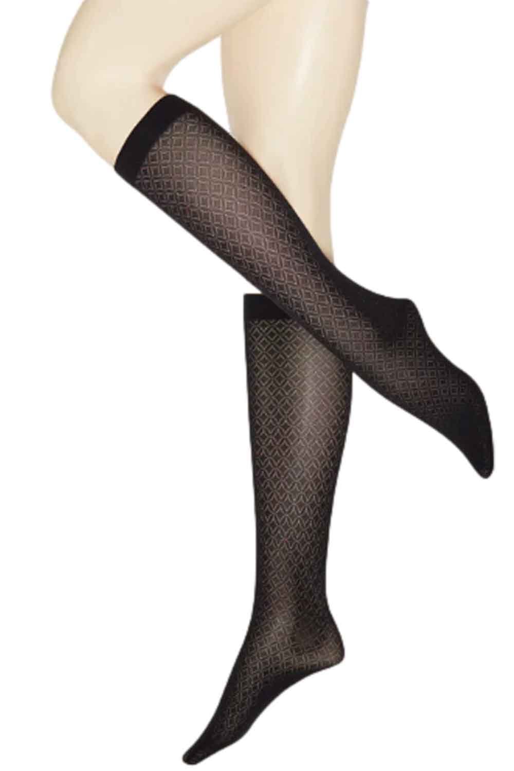 Geometric Jacquard Pattern 50 Denier Knee Highs 34408