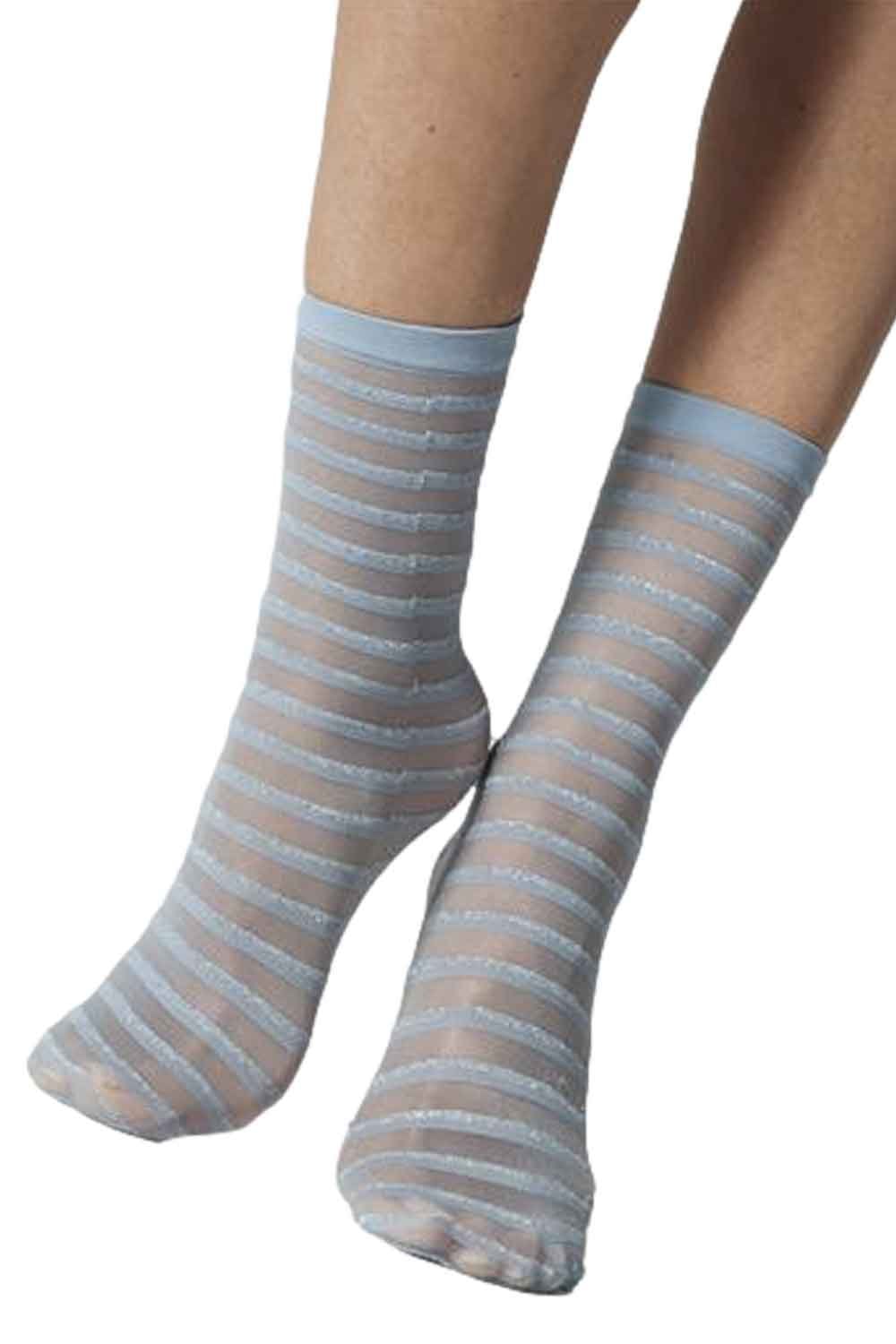 Lurex Stripe Ankle Socks 1738