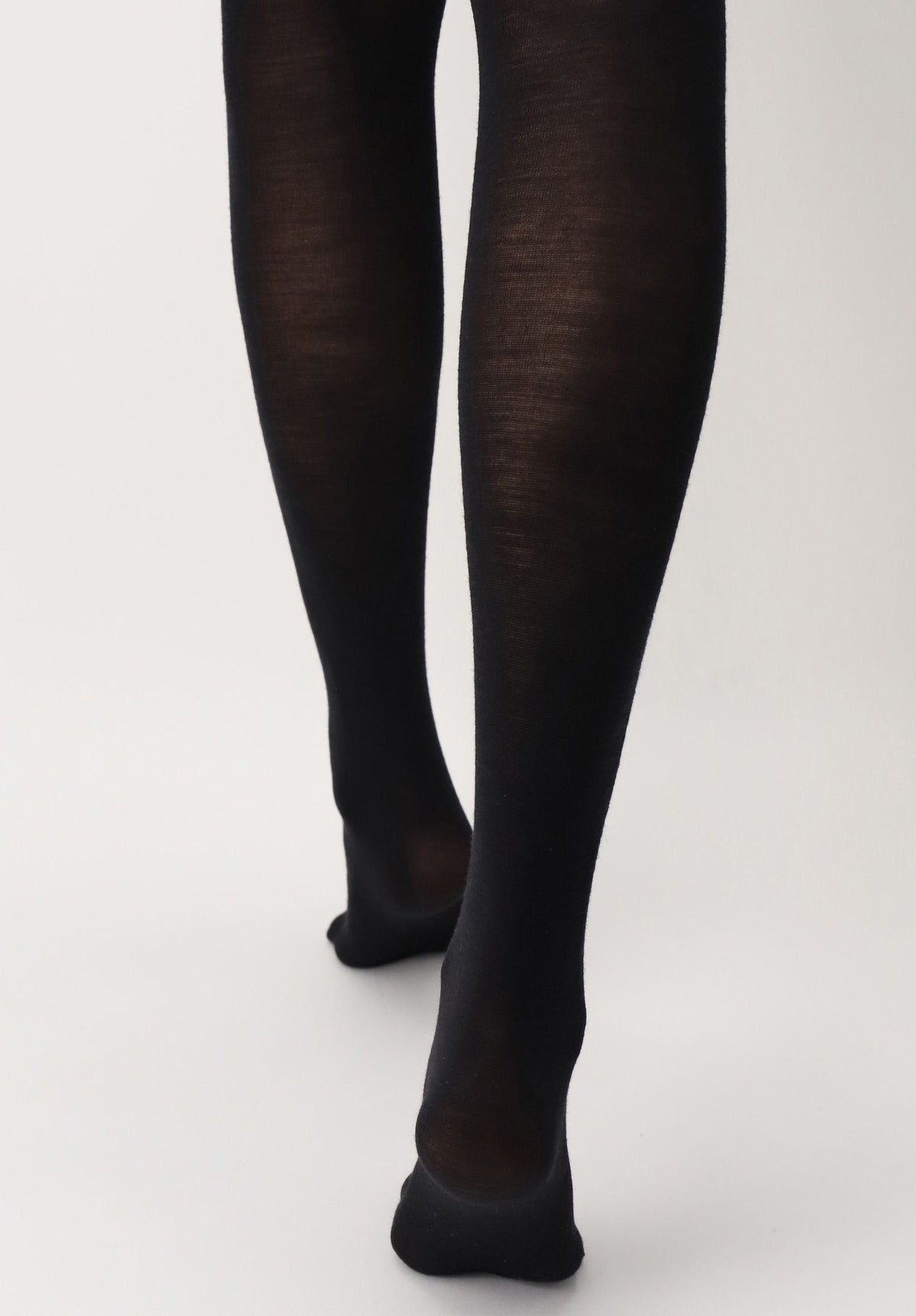 Superwash Wool Opaque Tights Nives - Black