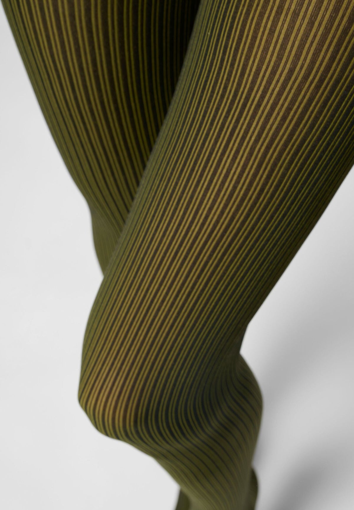 Opaque Tights Vertical Rib 60 - Black and Green