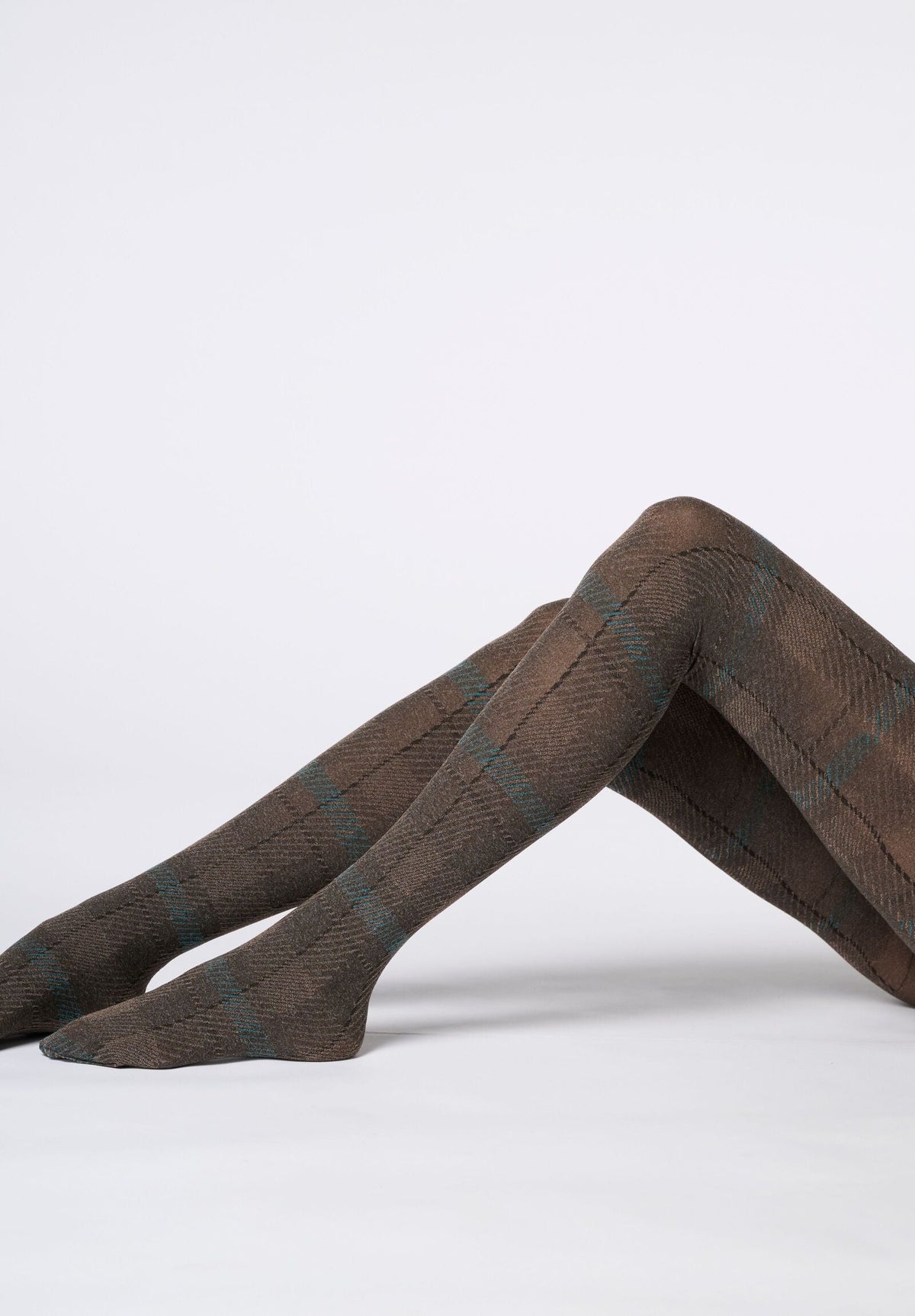 Opaque Tights Soft Plaid 60 - Brown 4