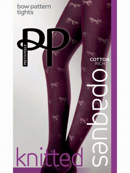 Bow Opaque Patterned Tights AYW7