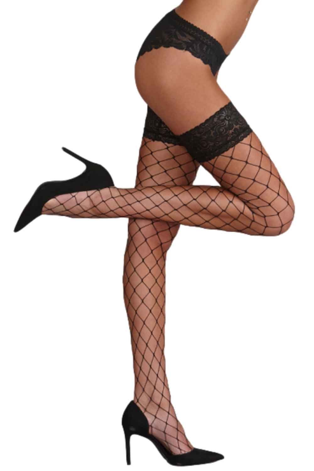 Whale Net Lace Top Hold Ups