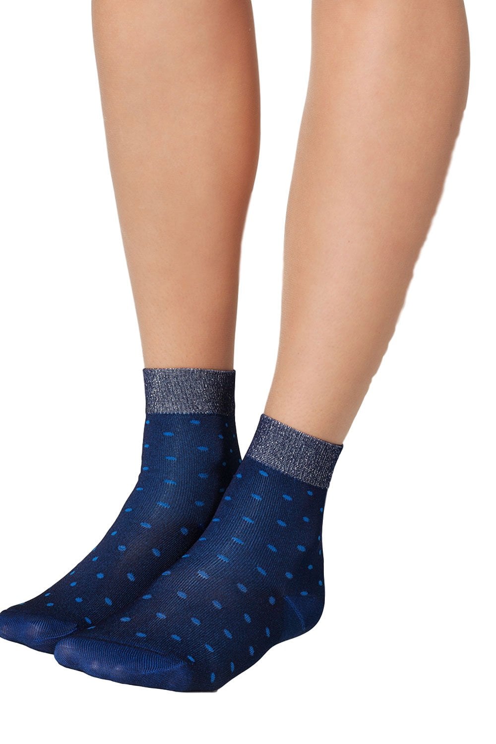 Spot Ankle Socks with Lurex Cuff 1812