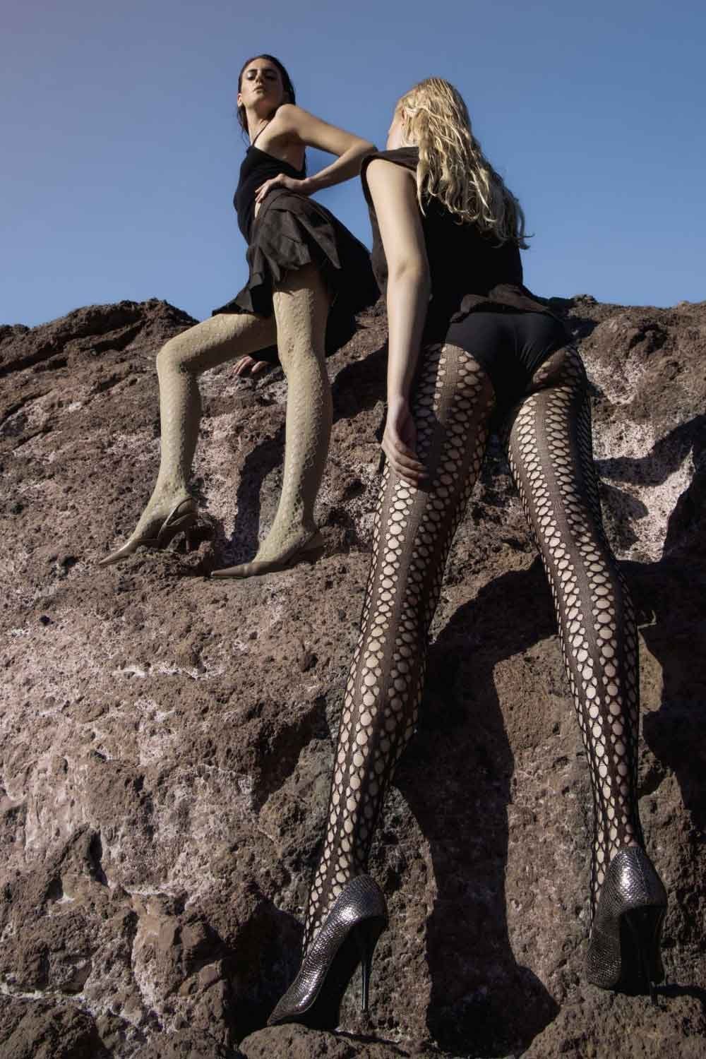 Alasia Geometric Patterned Fishnet Tights