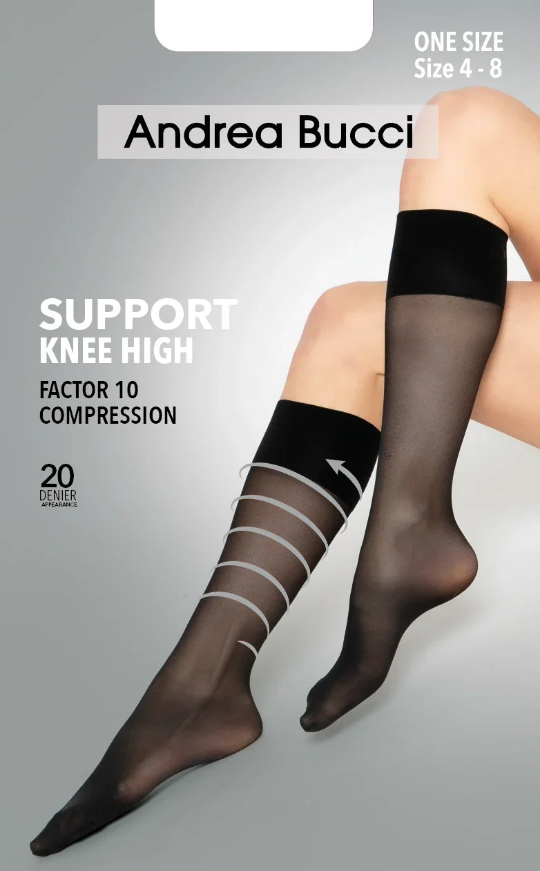 Factor 10 Compression Firm Support Knee Highs 20 Denier 03/05174