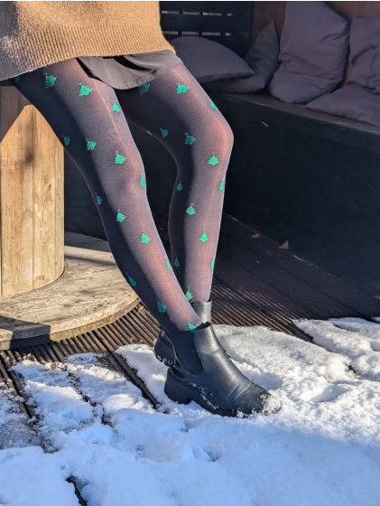 All Over Christmas Tree Opaque Tights AYT6